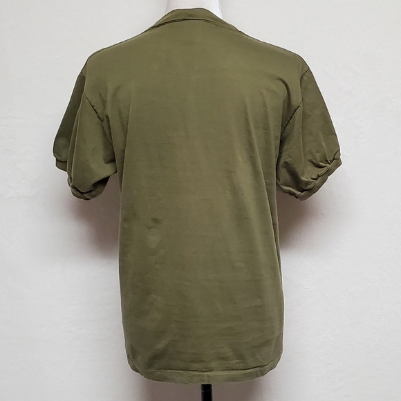 Rare Vintage 80s Russell Athletic MASH Olive Green Crewneck Unisex Ringer Tee M - Picture 10 of 14